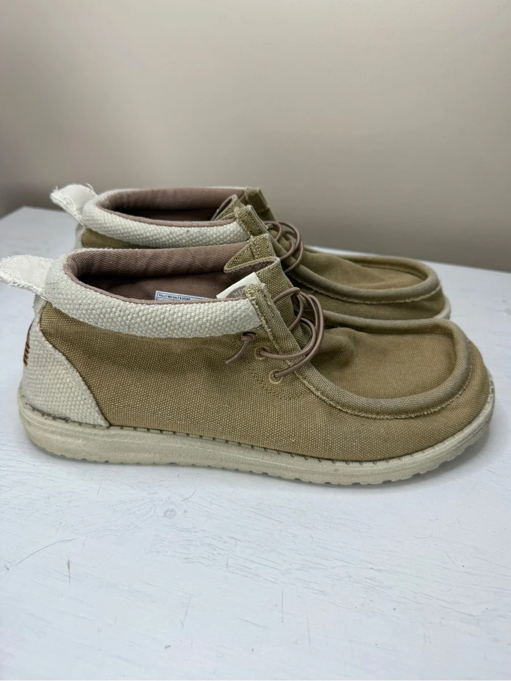 Hey Dude Wally Mid Salt N Stone Tan Chukka Boots Size 8